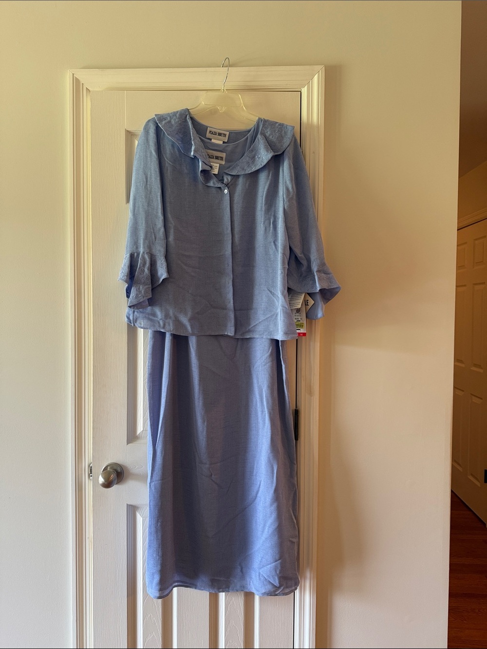 Collar Light Blue Women’s Dress Set